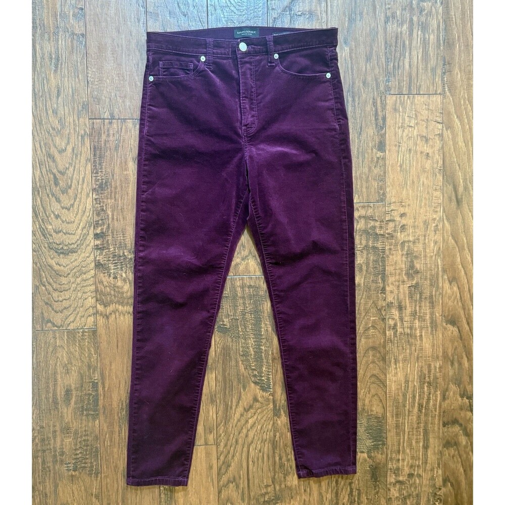 Banana Republic Pants Women 29 High Rise Skinny Purple Velvet MSRP $110